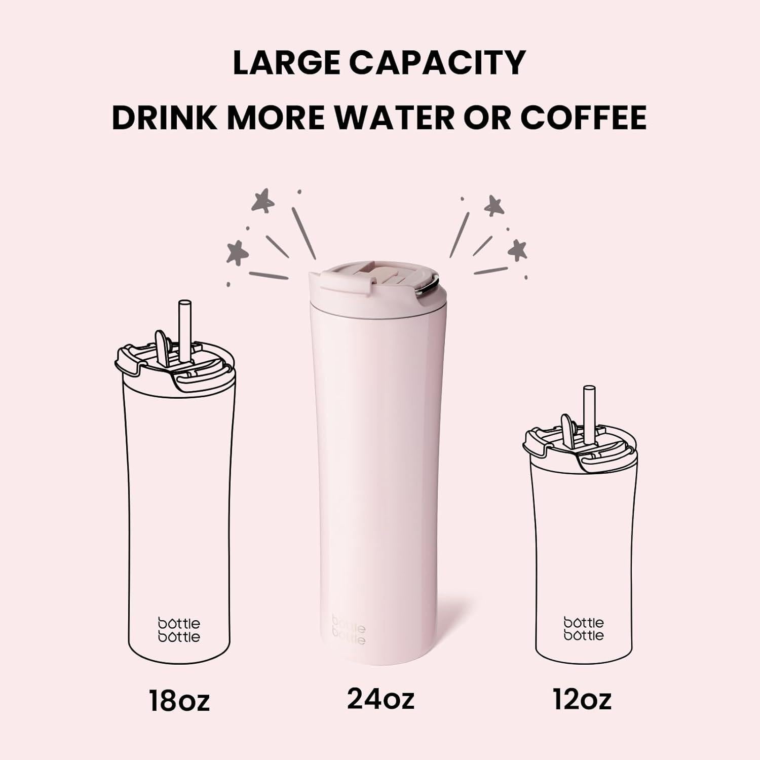 Isolierter Kaffeebecher 680ml mit Strohhalm und