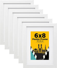 Bilderrahmen Set 15x20cm weiß Acrylglas Passepartout 6er-Pack
