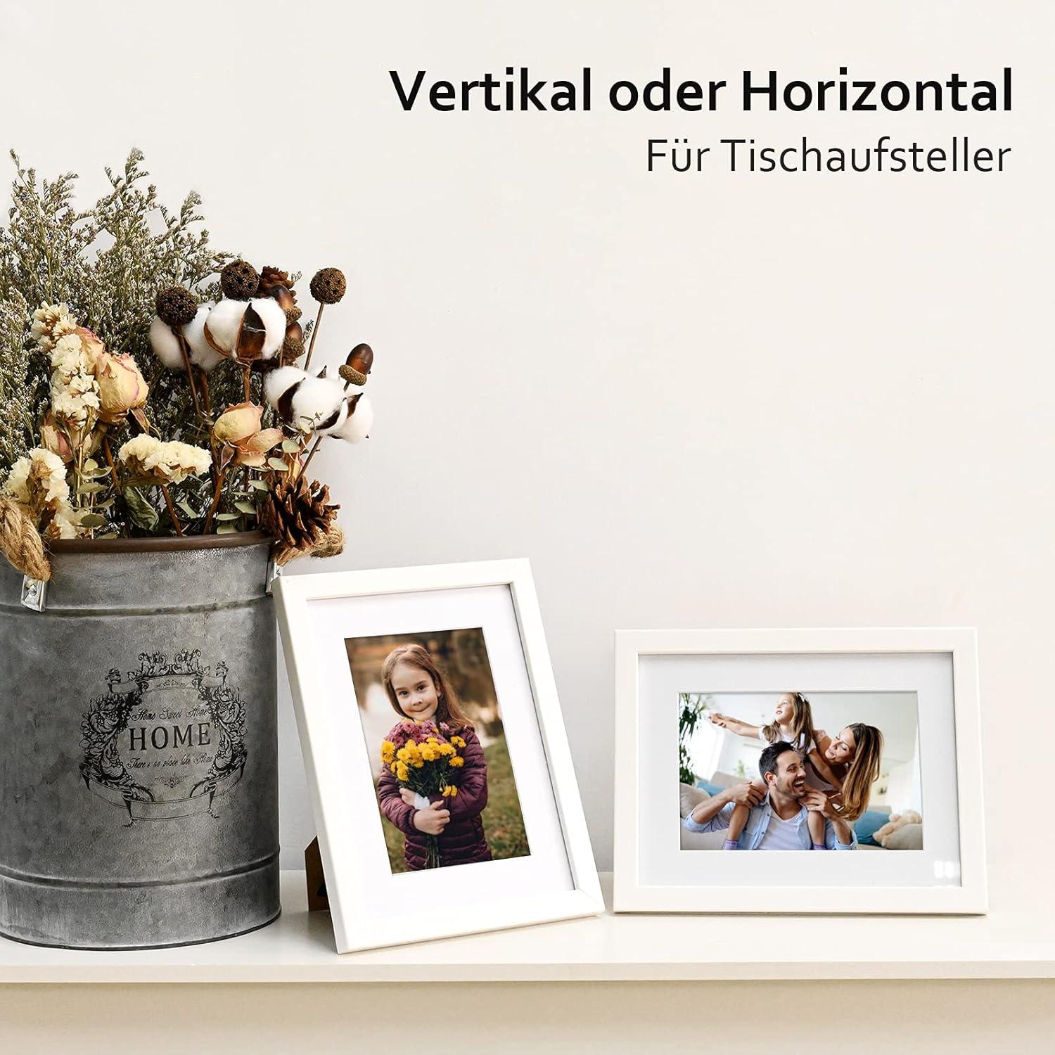 Bilderrahmen Set 15x20cm weiß Acrylglas Passepartout 6er-Pack