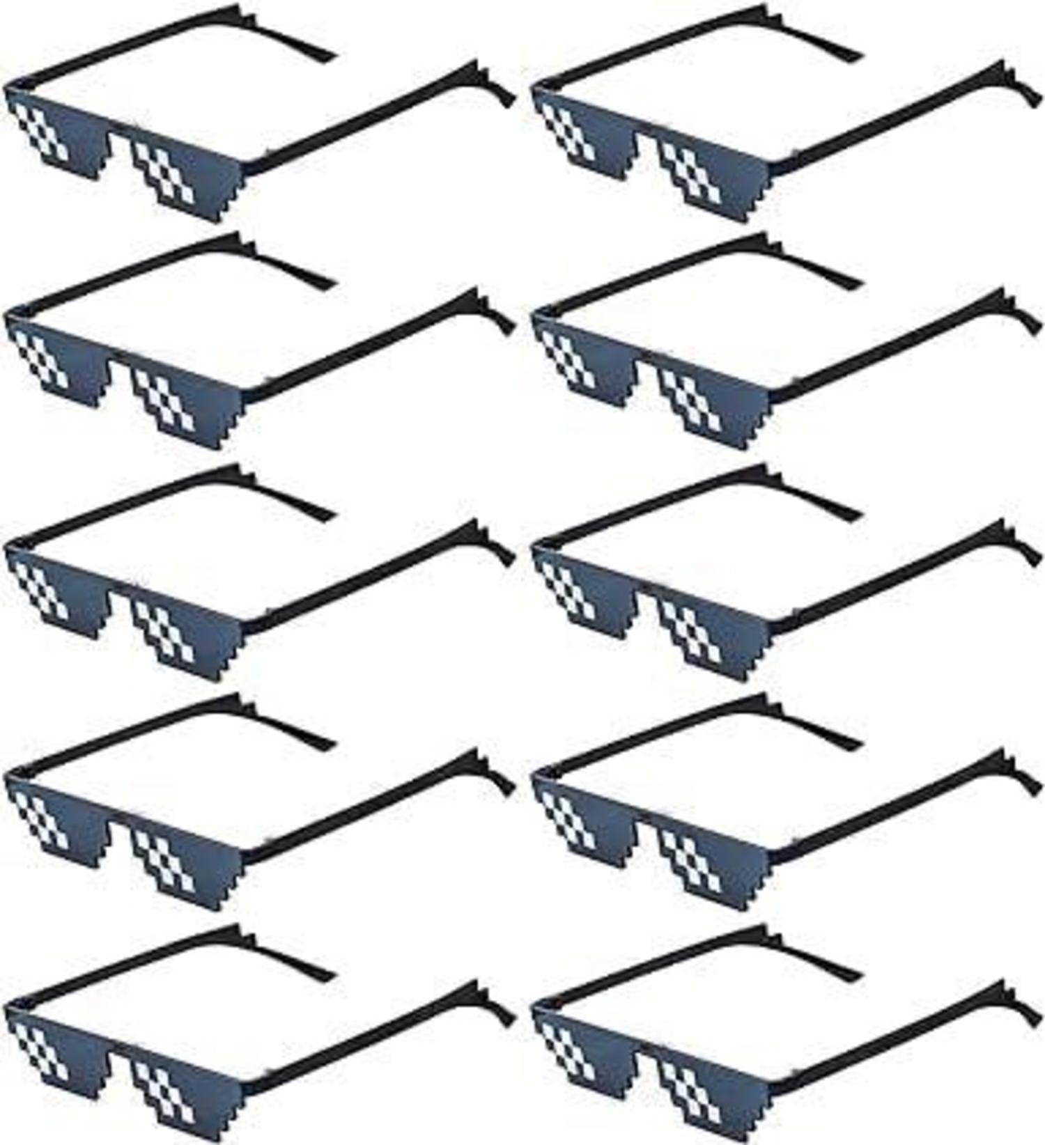 Schwarze Thug Life Pixel Sonnenbrillen 10er Set