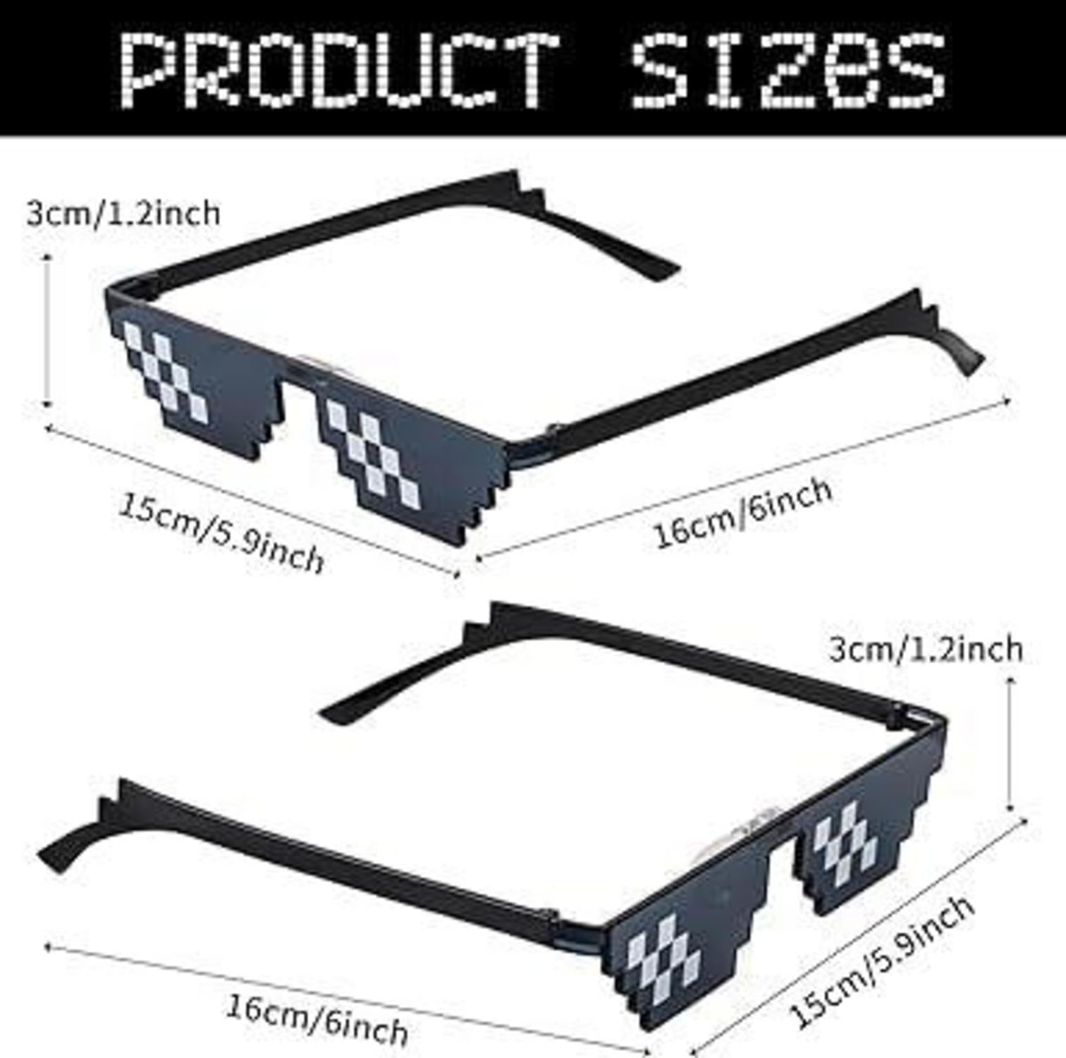 Schwarze Thug Life Pixel Sonnenbrillen 10er Set
