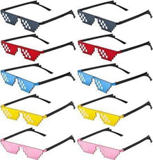 Pixel Sonnenbrille Mosaik Partybrille 10er Set