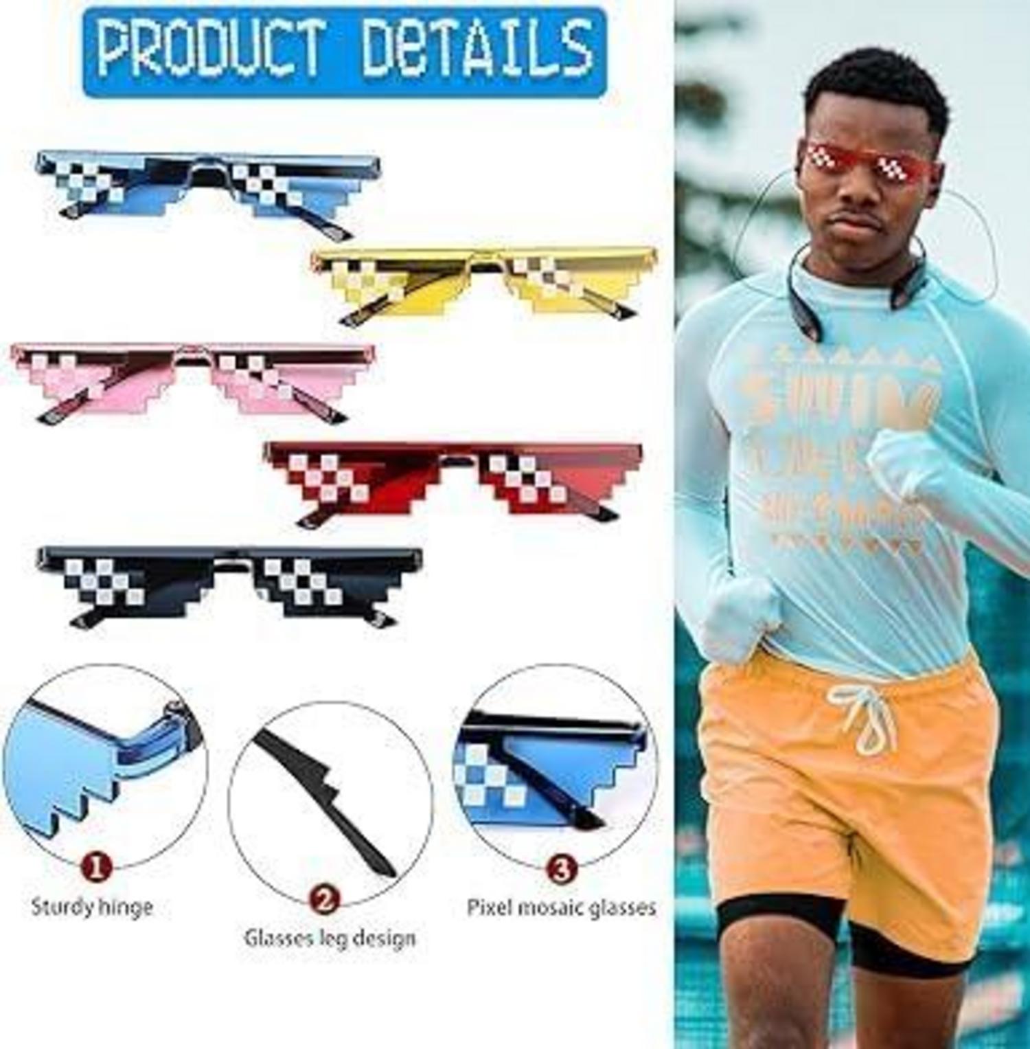 Pixel Sonnenbrille Mosaik Partybrille 10er Set