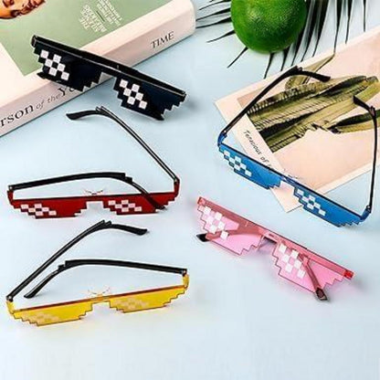 Pixel-Sonnenbrillen Set Thug Life 10 Stück Mosaik-Design Unisex Spaß Brille