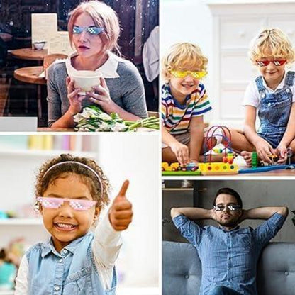 DERAYEE 10PC Pixel Sonnenbrillen Mosaik Brille Unisex Spielzeug