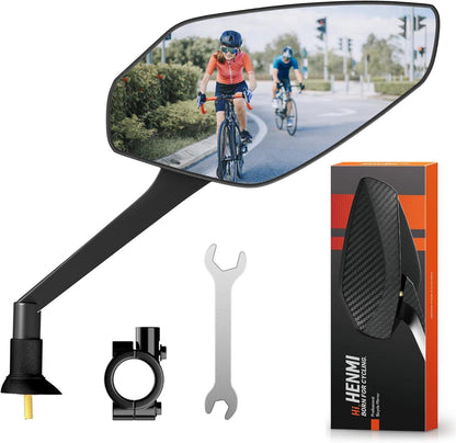 HENMI Fahrradspiegel E-Bike Rechts HD Konvexspiegel groß Rückspiegel