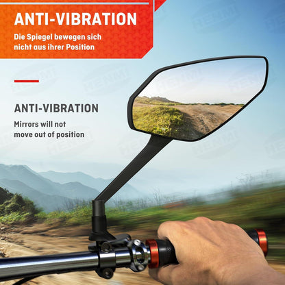 Fahrradspiegel E-Bike Rechts HD-Konvexspiegel Extra Groß Sichtfeld