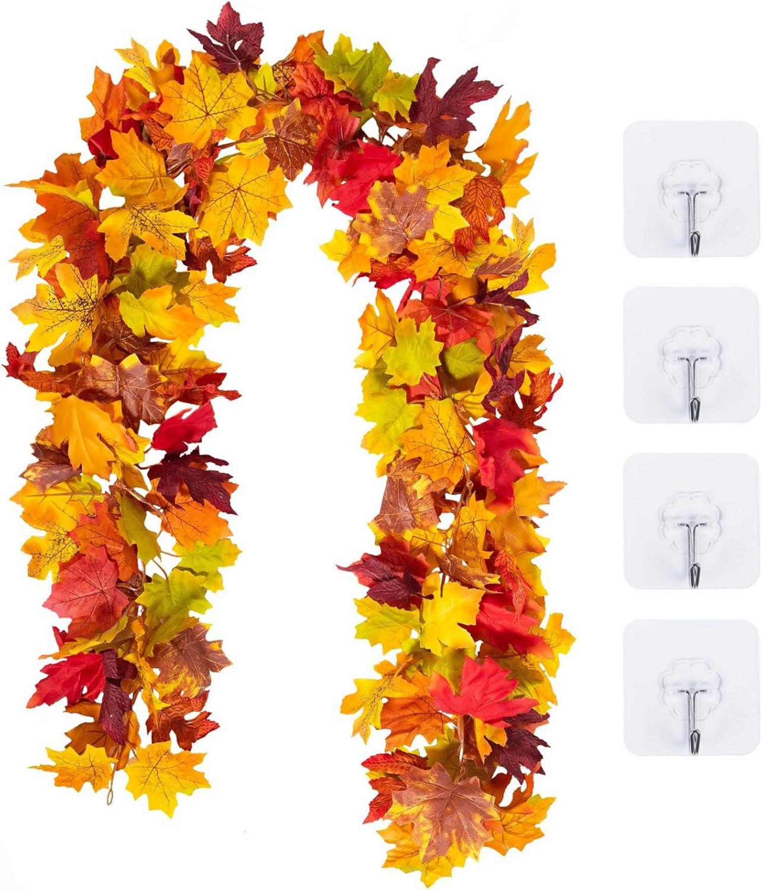 Künstliche Ahornblatt Deko Pflanze Halloween Hochzeiten 175cm 2er Set