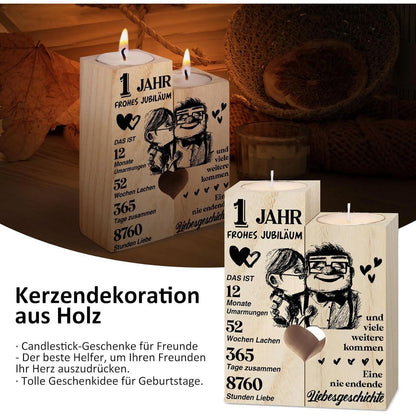 Holz Kerzenständer 1. Hochzeitstag Geschenk für Paare