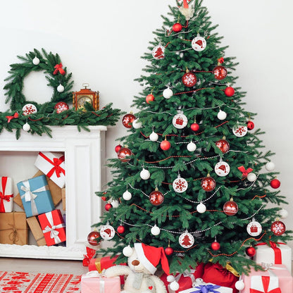16er Set Weihnachtskugeln Kunststoff 6CM Rot Weiß Christbaumschmuck