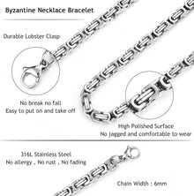 Ketten Herren Set Edelstahl Königskette Armband 6/8mm