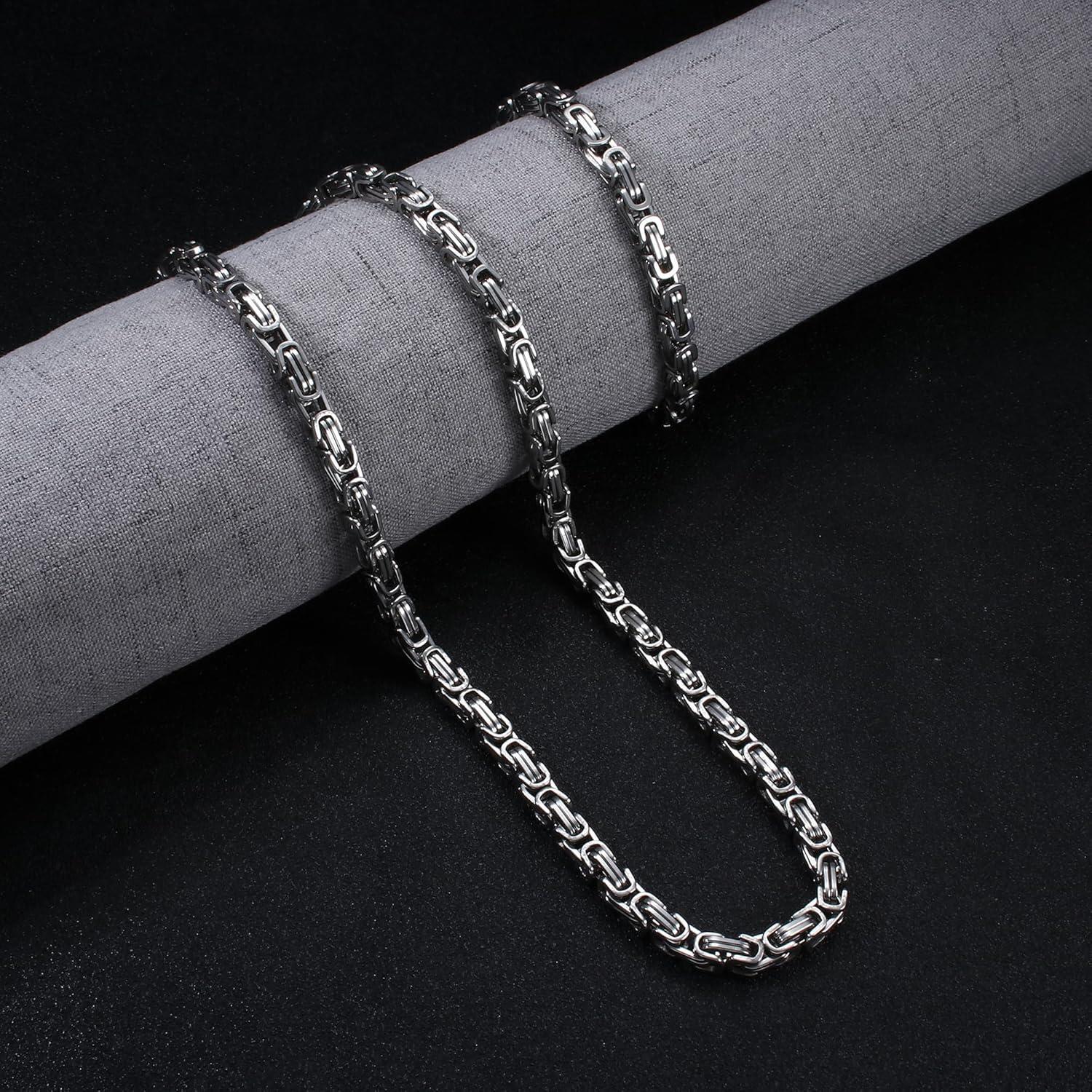 Herren Königskette Silber Edelstahl Armband Set 6/8mm Schwere Punk Kette
