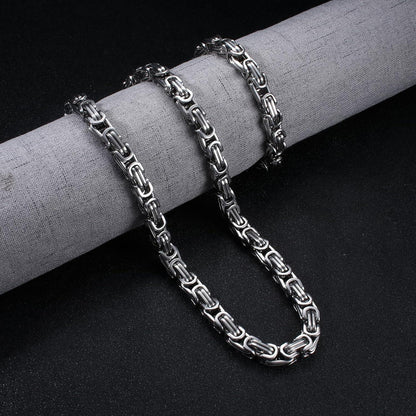 Herren Königskette & Armband Set Edelstahl 6/8mm Byzantinisch