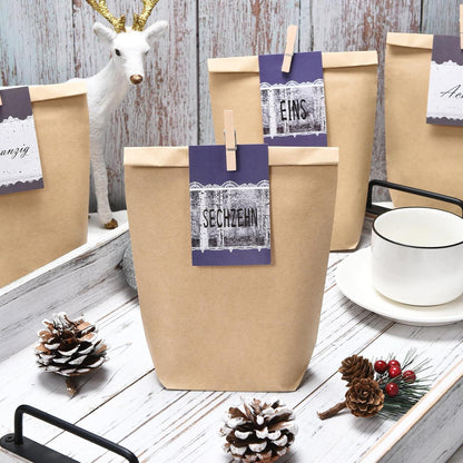 Adventskalender zum Selbstbefüllen 24 Weihnachtskalender Tüten Blau Grau