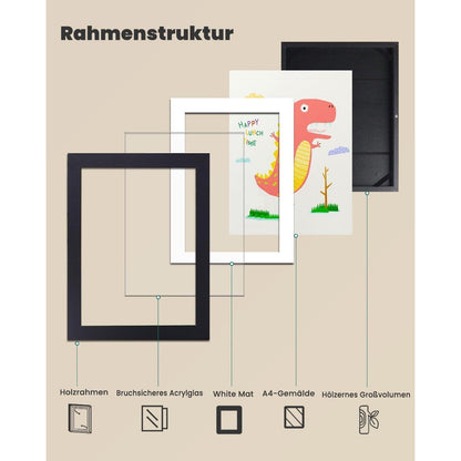 Kinder Bilderrahmen a4 Kunstfotorahmen für Schule Zuhause 2