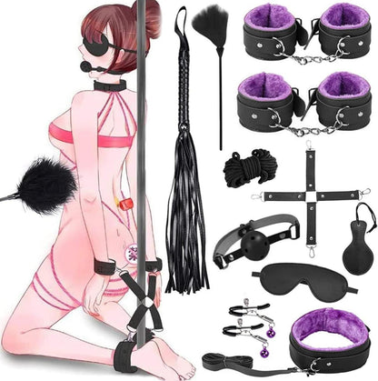 Sex Bondage Set Erotik Fesseln Handschellen Augenmaske 11-teilig