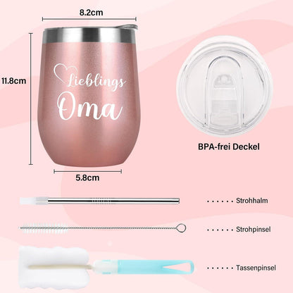 Weihnachtsgeschenk Oma 350ml Edelstahl Thermobecher Vakuum Kaffeebecher