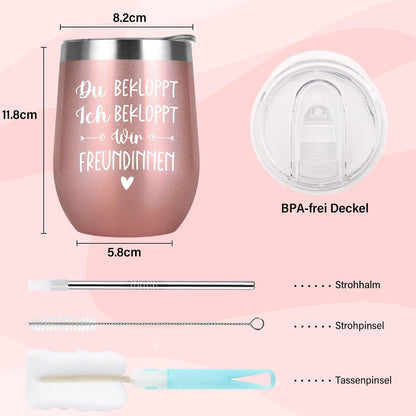 Lustige Geschenke Weihnachten 12oz Edelstahl Kaffeebecher Roségold