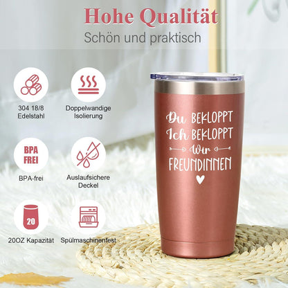 Lustige Tasse für Freundin - 600ml Thermobecher Edelstahl