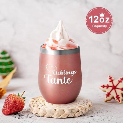 Livole Tante Geschenk Weihnachten Tasse Spruch 350ml Kaffeebecher