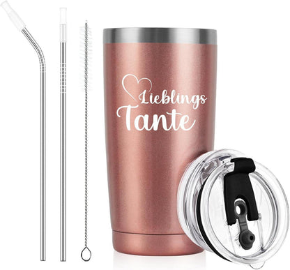 Edelstahl Kaffeebecher to go 600ml Thermobecher mit Deckel und