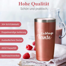 Edelstahl Kaffeebecher to go Tante Geschenk 600ml Thermo mit
