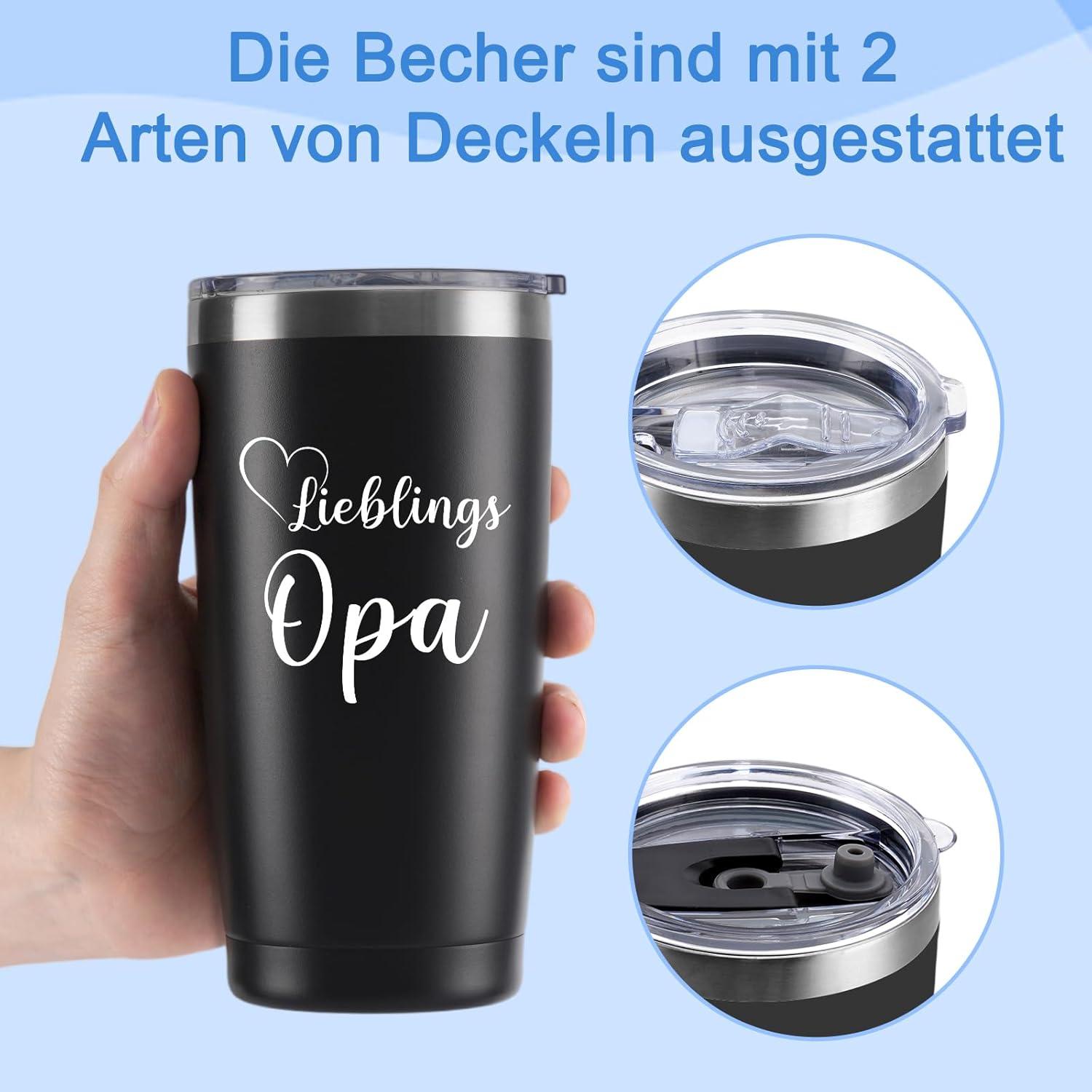 Opa Geschenk Thermobecher Edelstahl Doppelwandig Kaffee Becher