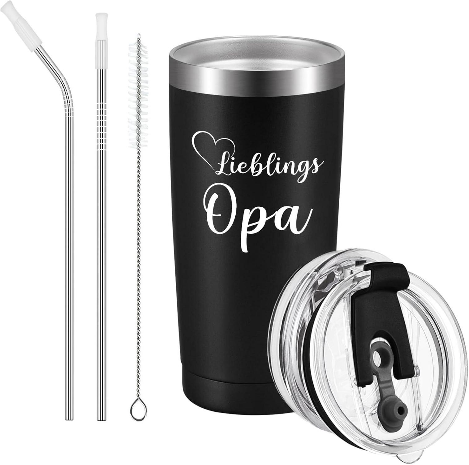 Livole Opa Geschenk 600ml Thermobecher Edelstahl 20oz Kaffee Becher