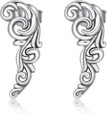 Vintage Blatt Ohrkletterer Ohrringe Sterling Silber für Frauen