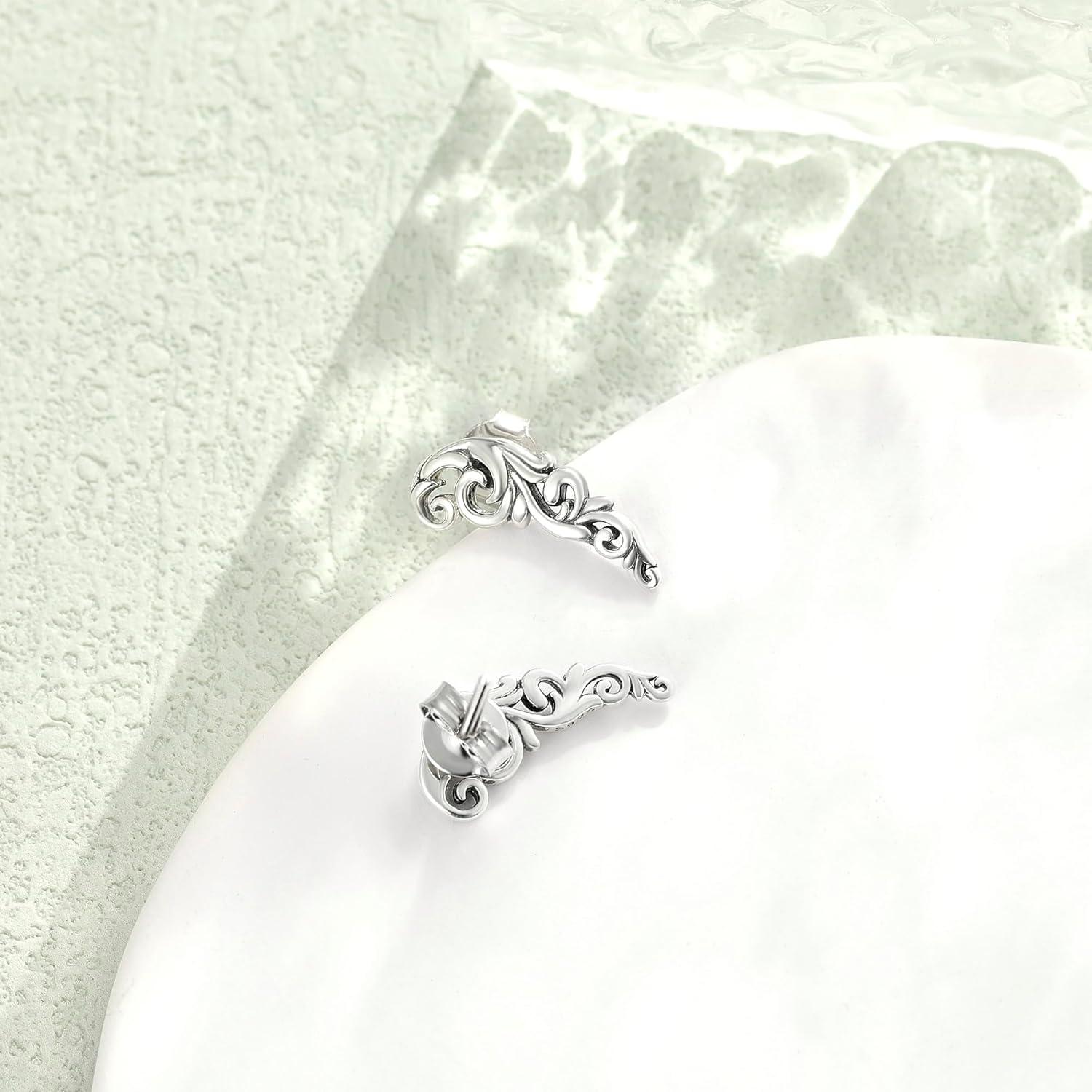 Blatt Ohrkletterer Ohrringe Sterling Silber Vintage Schmuck für Damen