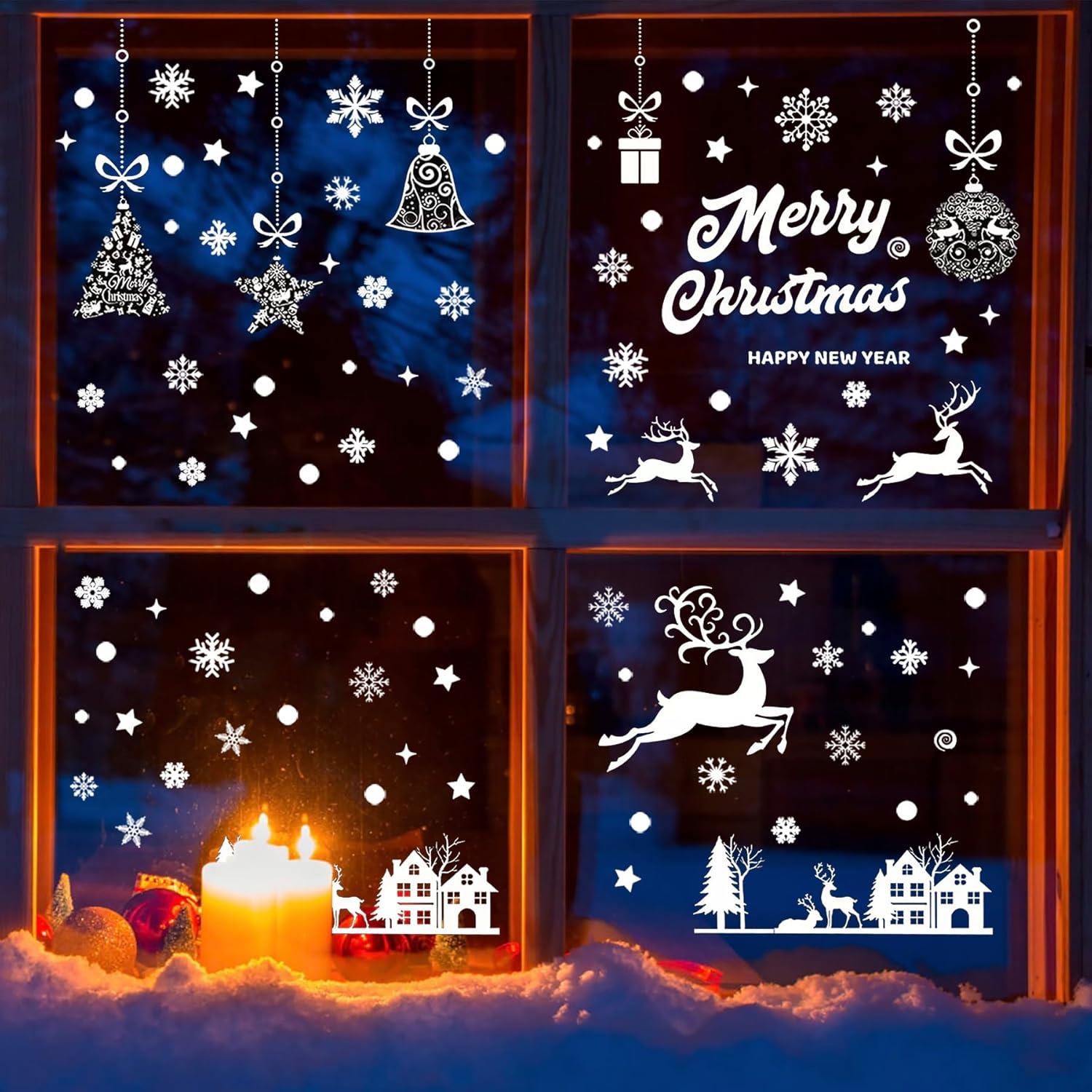 Fensterbilder Weihnachten 196 Stück PVC Elektrostatisch