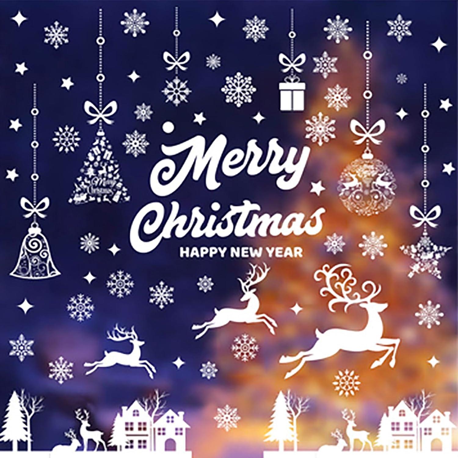 Fensterbilder Weihnachten 196 Stück PVC wiederverwendbar