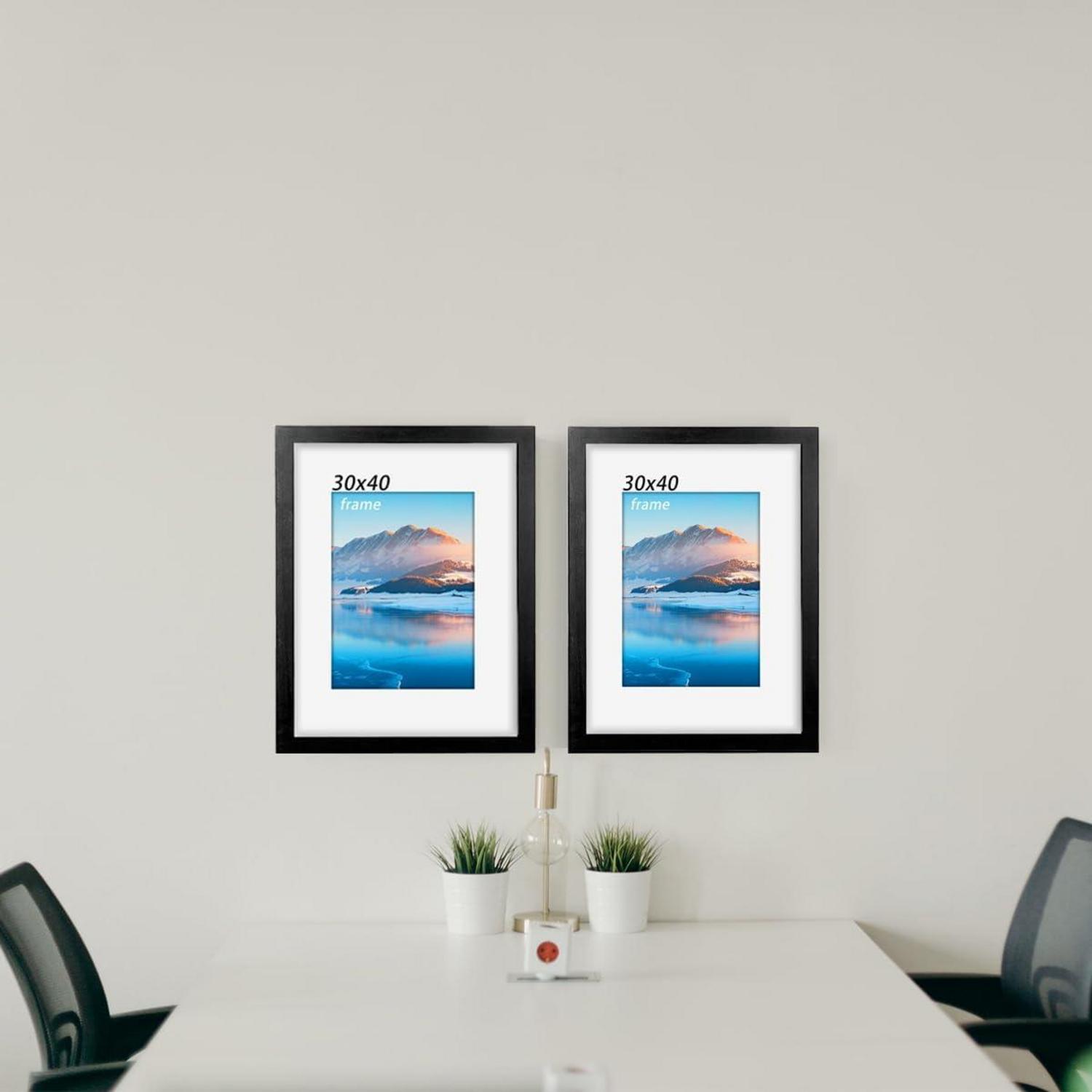 30x40 cm Schwarzer Holz Bilderrahmen Fotorahmen für A4 Druck