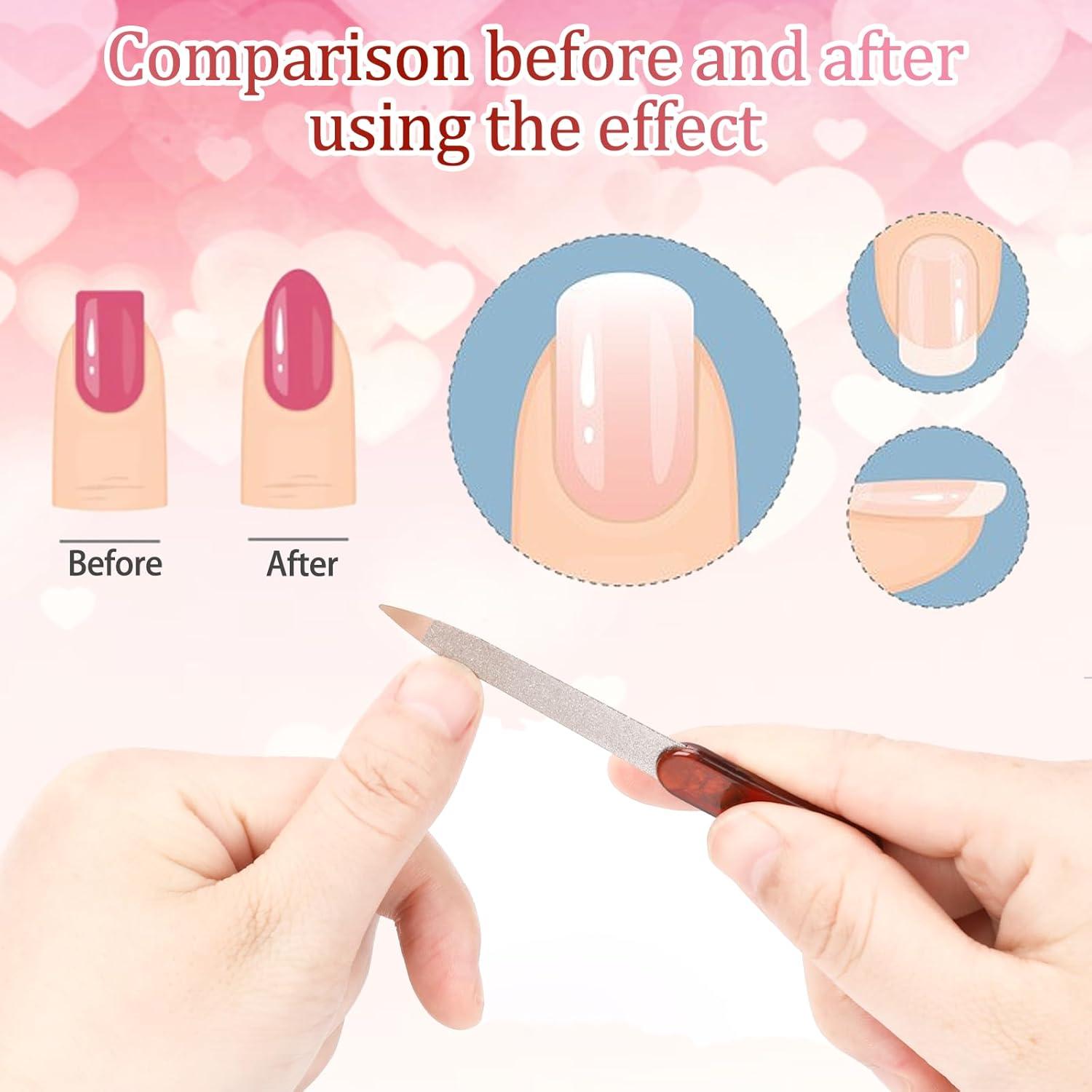 6er Set Mini Schwert Nagelfeilen Edelstahl Doppelseitige Fingernagelfeilen