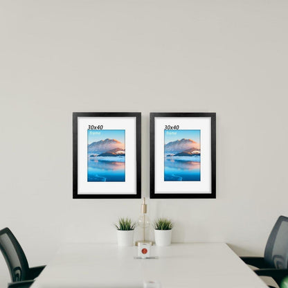 30x40 cm Bilderrahmen Set 2 Stück Schwarz Fotorahmen für A4