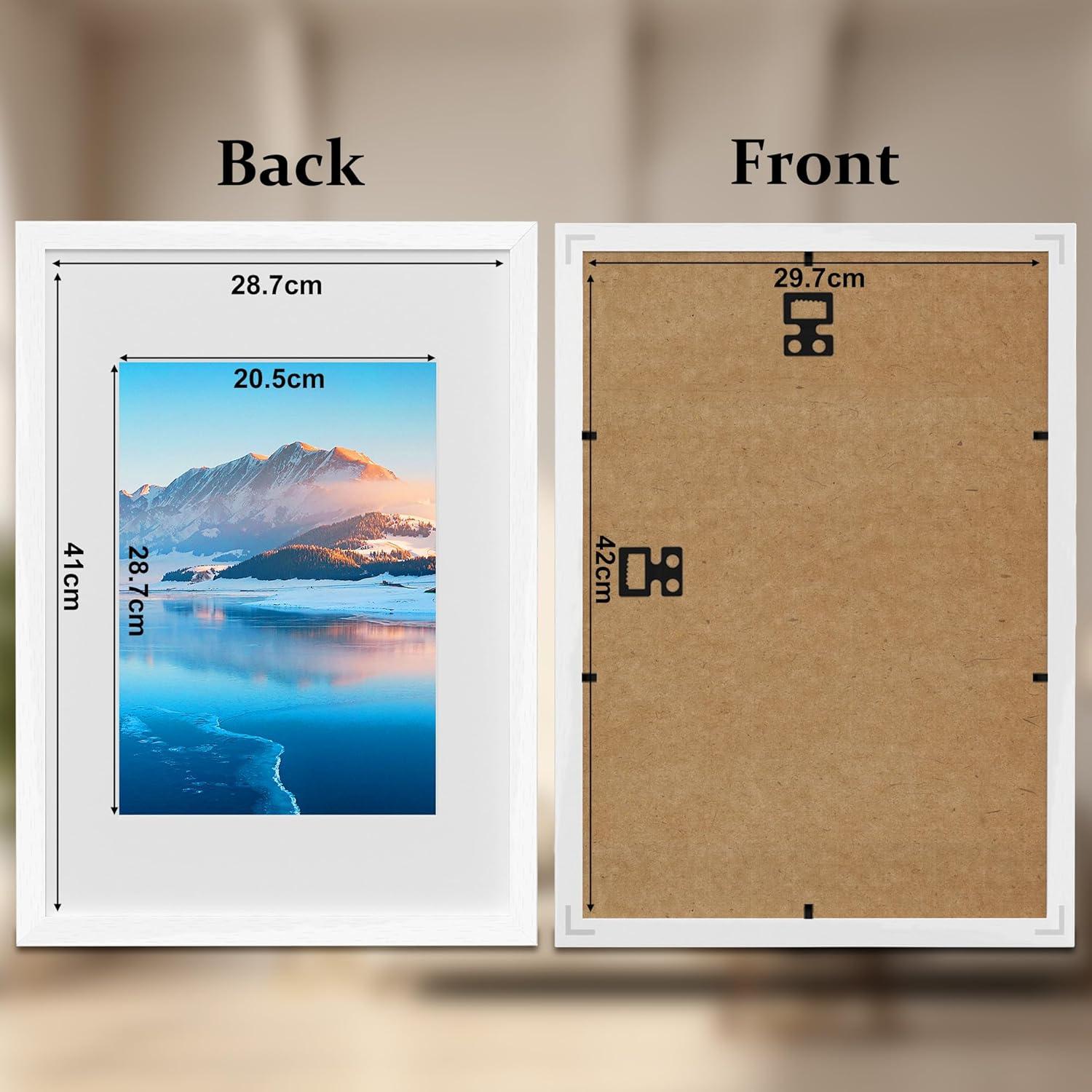 Holz A3 Bilderrahmen 29,7x42 cm - Wandmontierter Fotorahmen