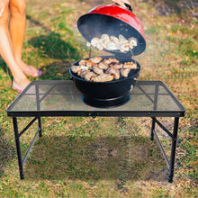 Campingtisch Klappbar 90x60cm Metallgitterplatte Schwarz