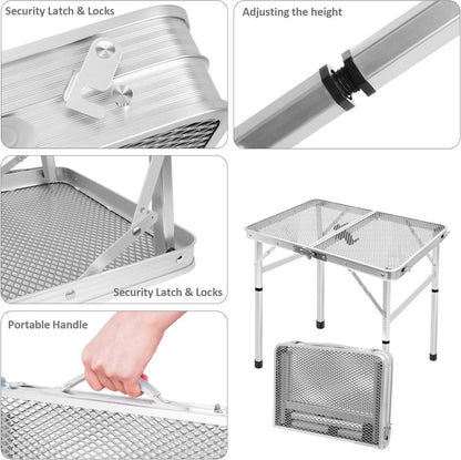 Klappbarer Campingtisch 60×40cm, Gartentisch mit