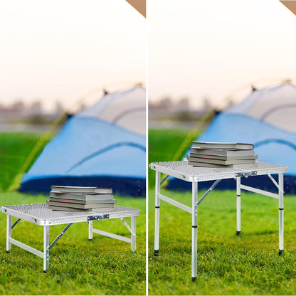 Klappbarer Campingtisch 60x40cm Gartentisch Grilltisch Silber