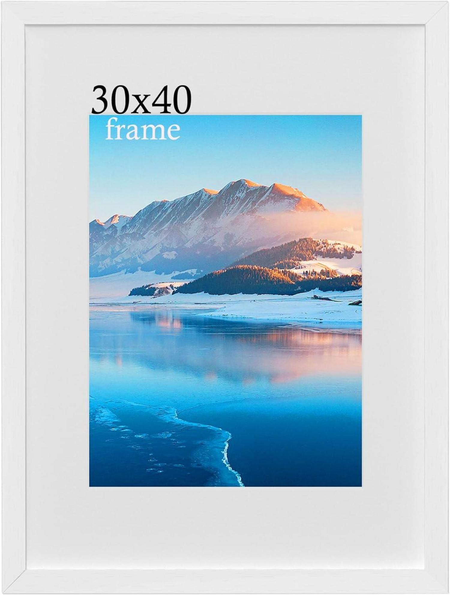 30x40 cm Weißer Holzrahmen für Fotos und Poster