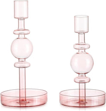 Eleganter Glas Kerzenhalter Set - Hochwertiges Borsilikatglas Modernes