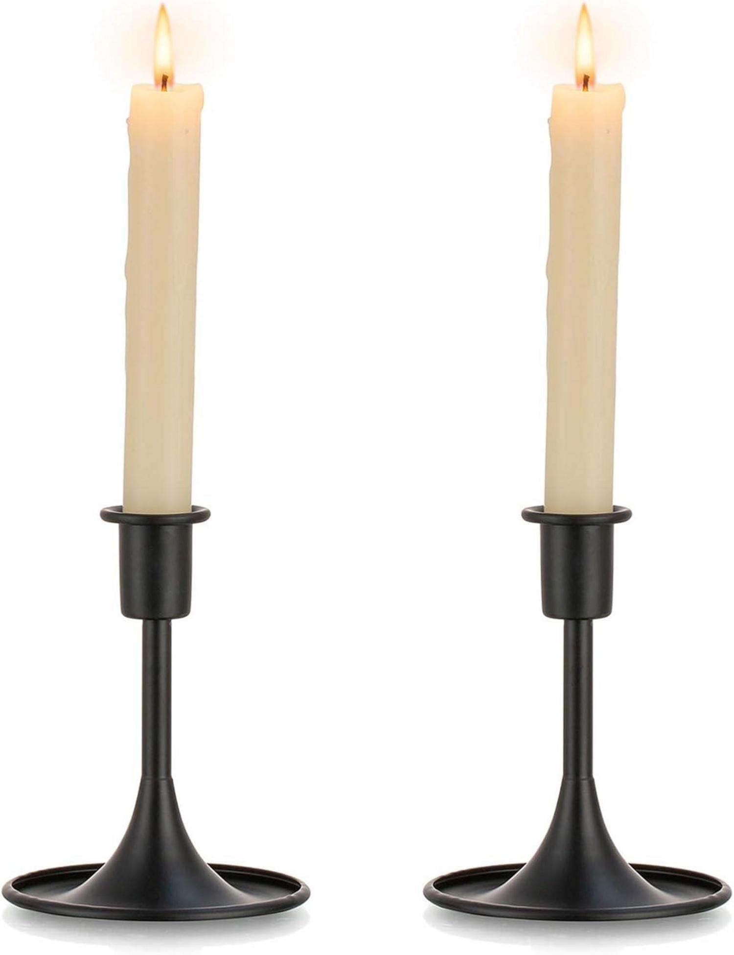 Dekorativer Kerzenständer Schwarz Metall 2er Set Vintage Morden