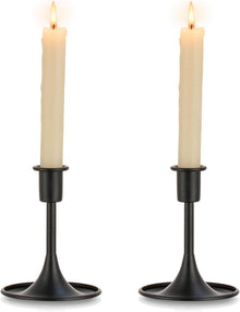 Dekorativer Kerzenständer Schwarz Metall 2er Set Vintage Morden