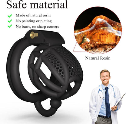 Peniskäfig Keuschheitsgürtel für Männer BDSMJOY Hodenhaken Schwarz