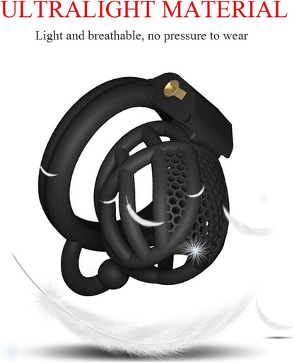 Peniskäfig Keuschheitsgürtel für Männer BDSMJOY Hodenhaken Schwarz