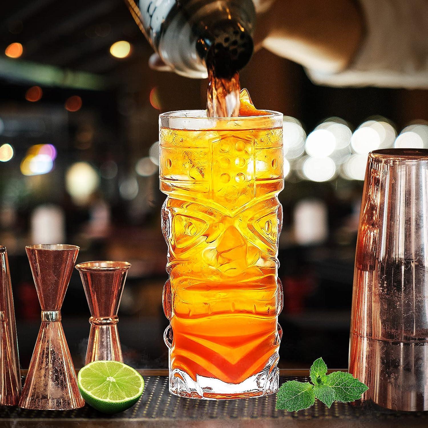 INFTYLE Tiki Cocktail Gläser Set 2er-Pack 14oz Clear Glass Barware