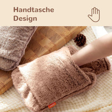 Wärmflasche mit weichem Bezug -2L- Braun, ideal für kalte