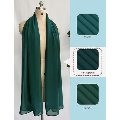 Chiffon Schal Stola Damen Festlich Elegant Smaragdgrün