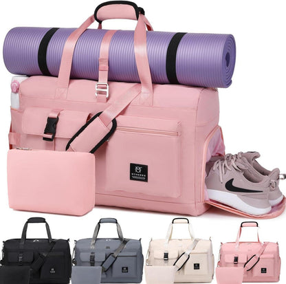 Tasche Damen 40L Weekender Sporttasche mit Schuhfach & Nassfach