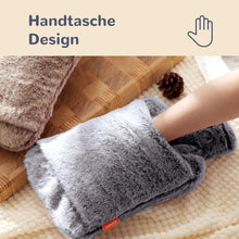samply Wärmflasche mit weichem Bezug 2L Grau - Ideal für